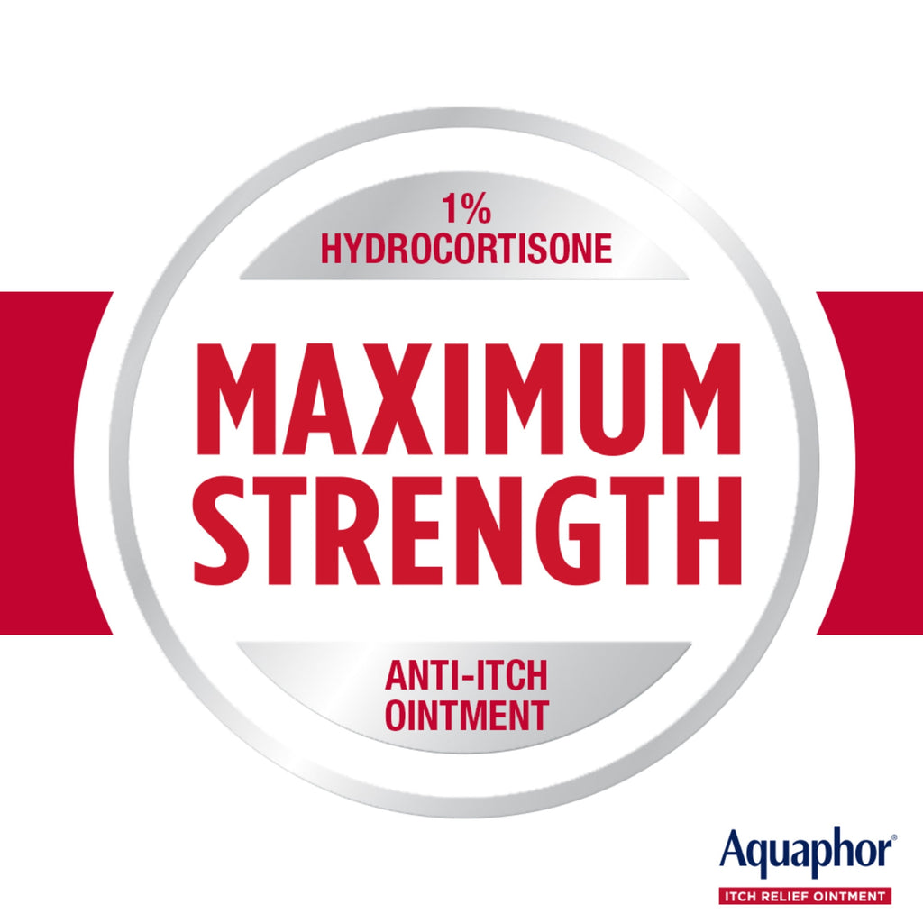 Aquaphor Itch Relief Ointment, Hydrocortisone Anti-Itch Cream, Fast-Acting, 2 oz