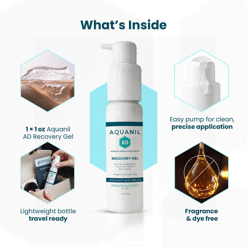 Aquanil AD Recovery Gel Keloid Bump Care with Hypochlorous Acid, 1 oz