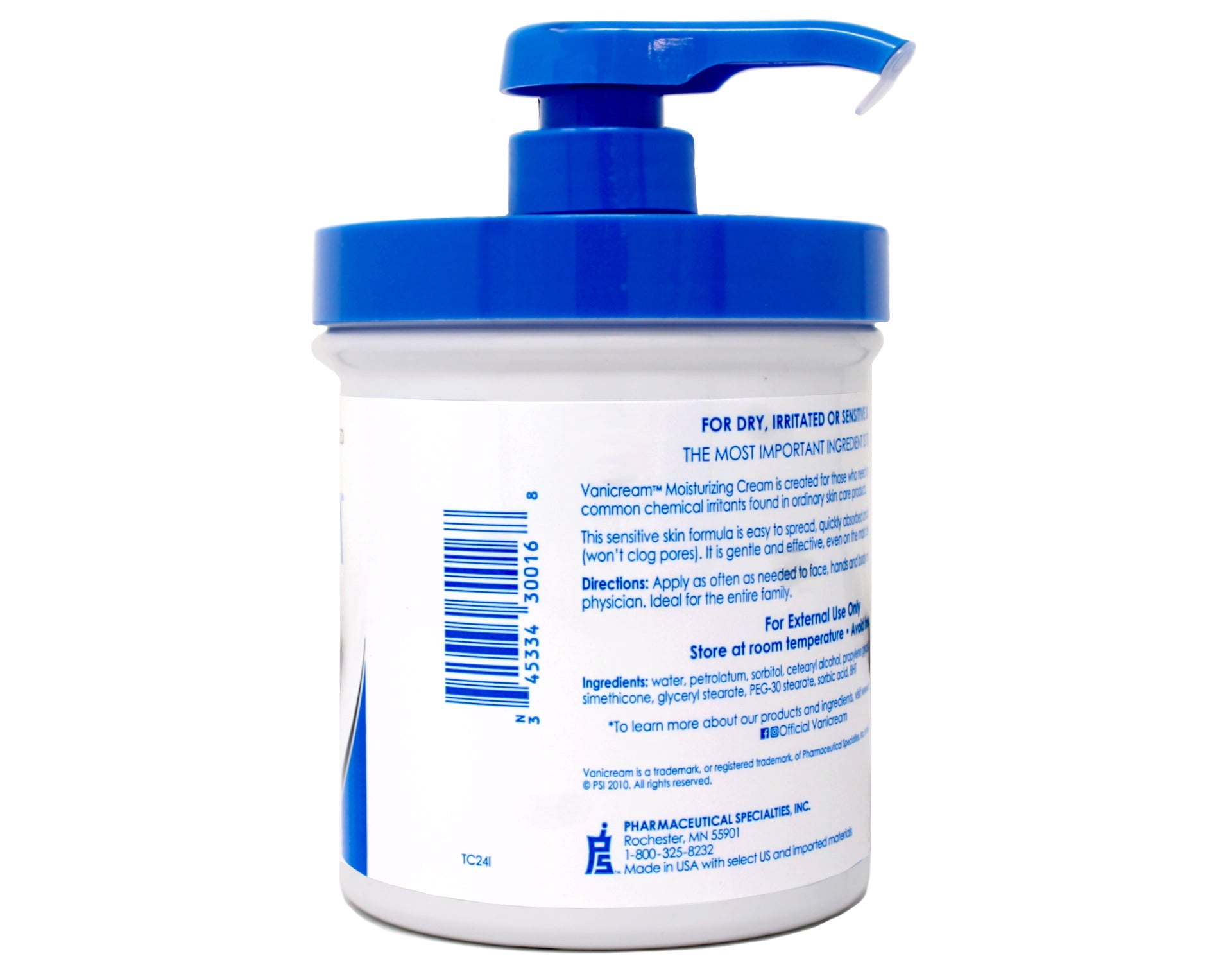 2X - Vanicream Moisturizing Cream with Pump, Fragrance Free - 16oz