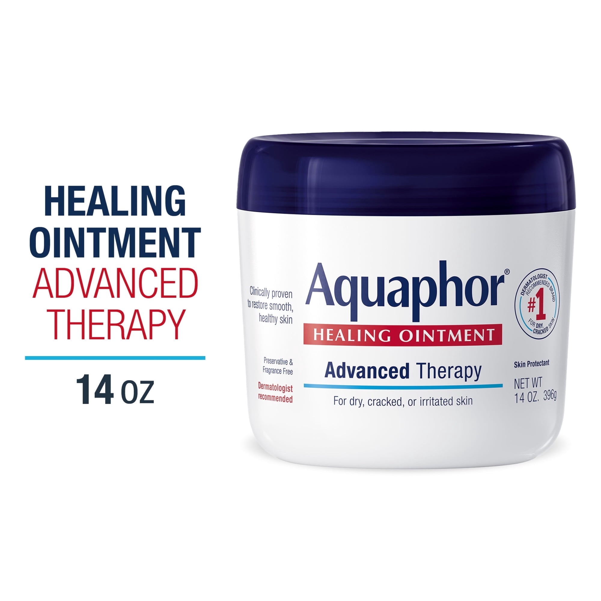 (2 pack) Aquaphor Healing Ointment Skin Protectant for Dry, Cracked Skin, Mothers Day Gifts, 14 oz