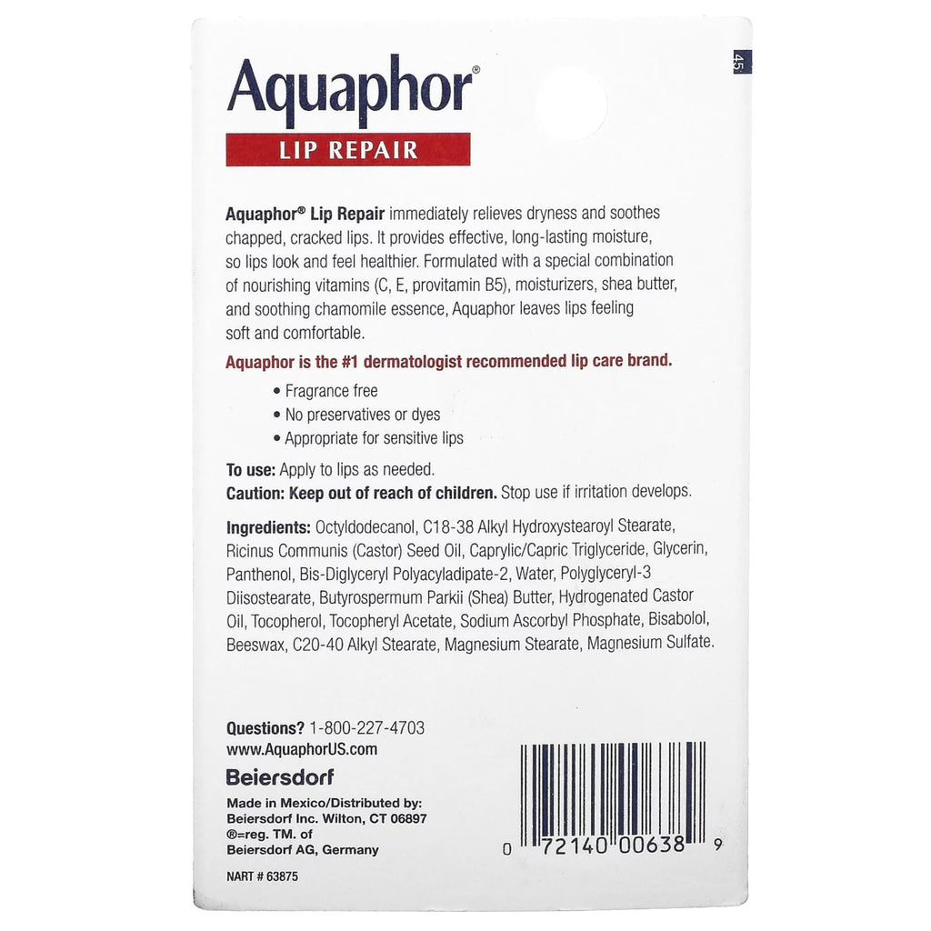 Aquaphor Lip Repair .35 Fluid Ounce (Pack of 12)
