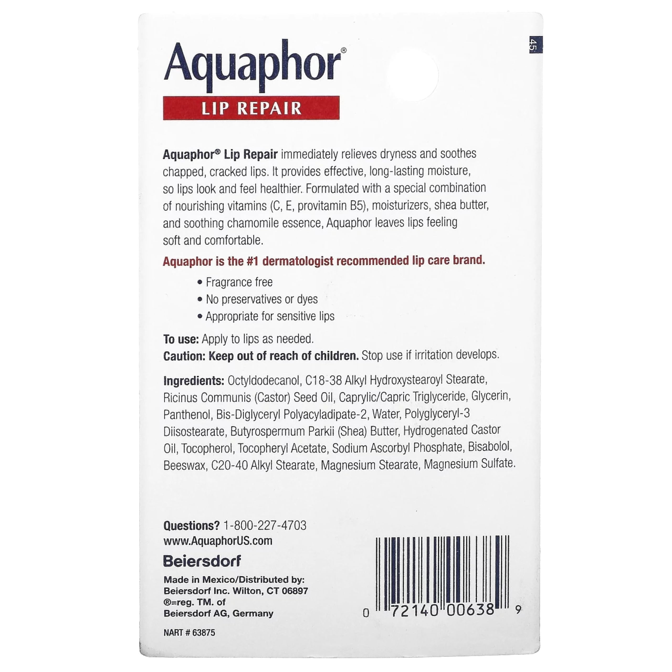 Aquaphor Lip Repair .35 Fluid Ounce (Pack of 12)