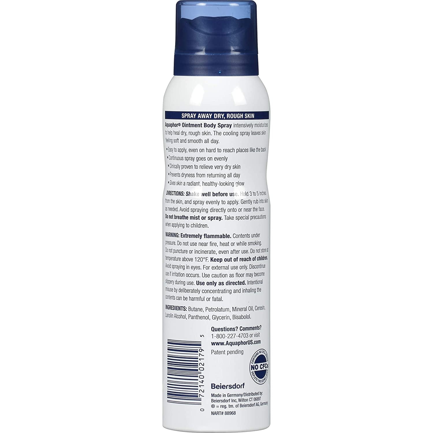 Aquaphor Ointment Body Spray - Moisturizes and Heals Dry, Rough Skin - 3.7 oz. Spray Can