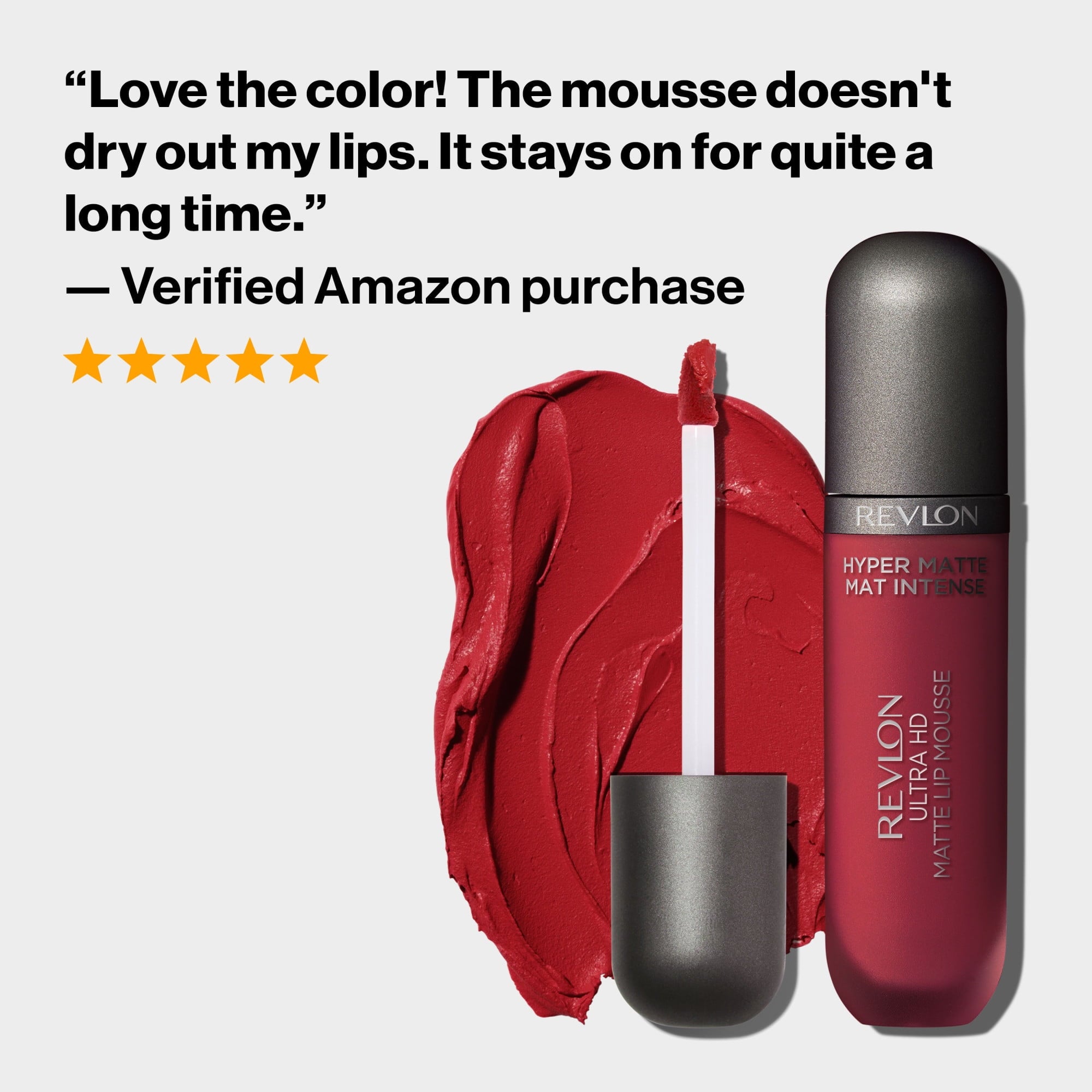 Revlon Ultra HD Lip Mousse Hyper Matte, Liquid Cream-like Lipstick , 855 Sub-Saharan, 0.16 oz, Sub-Saharan (855), 0.2 fl oz