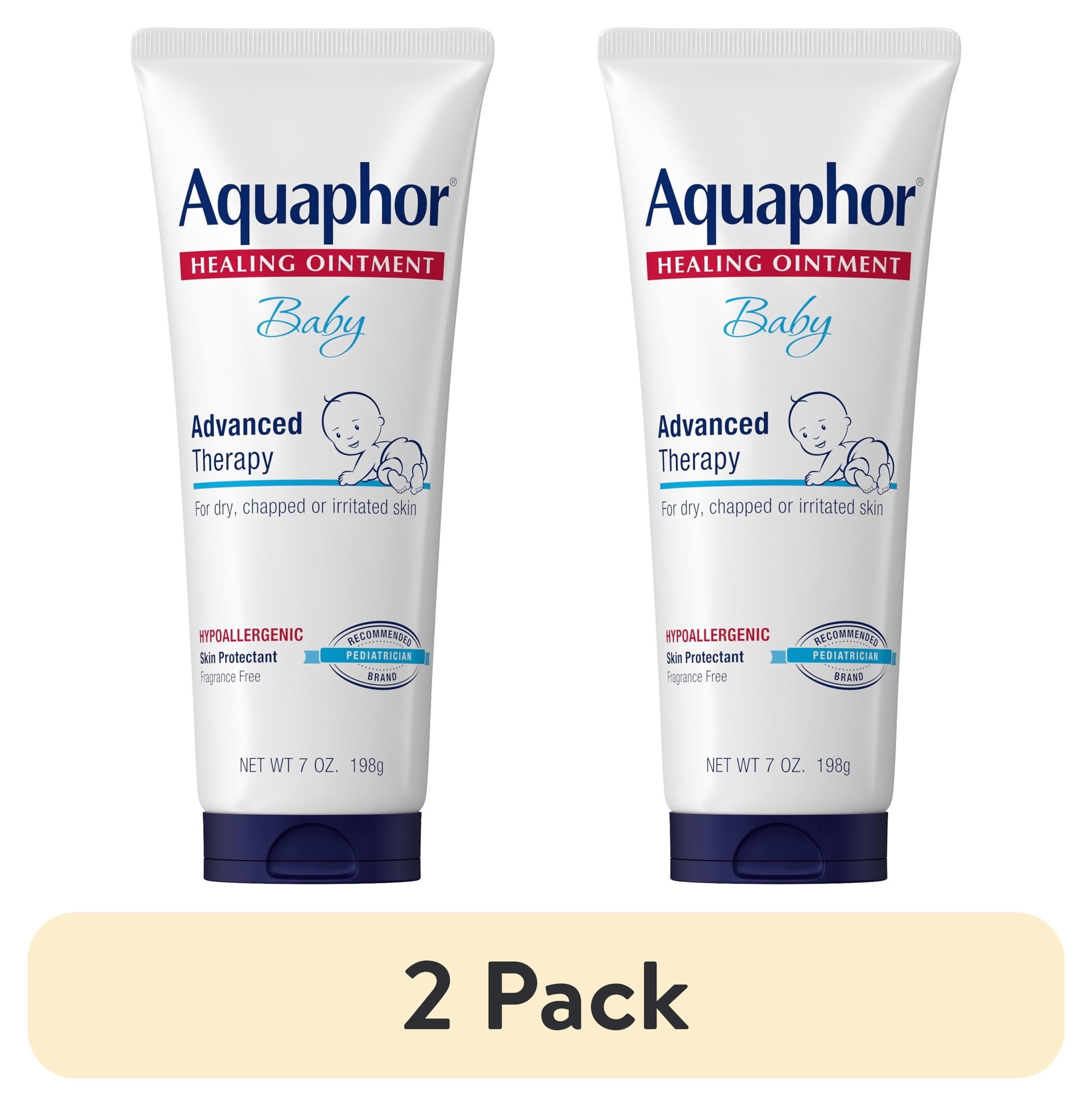 (2 pack) Aquaphor Baby Healing Ointment for Teething, Drool and Diaper Rash, Hypoallergenic, 7 oz