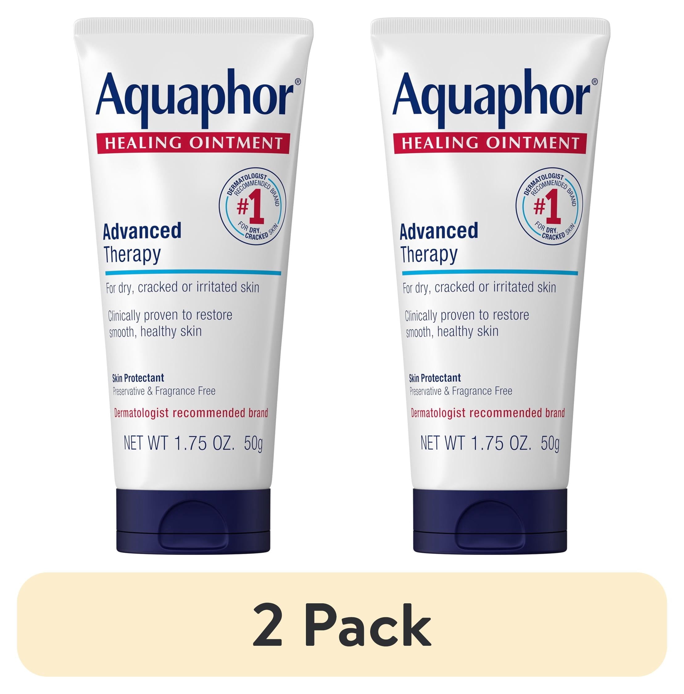 (2 pack) Aquaphor Healing Ointment Skin Protectant, Holiday Gifts, 1.75 oz