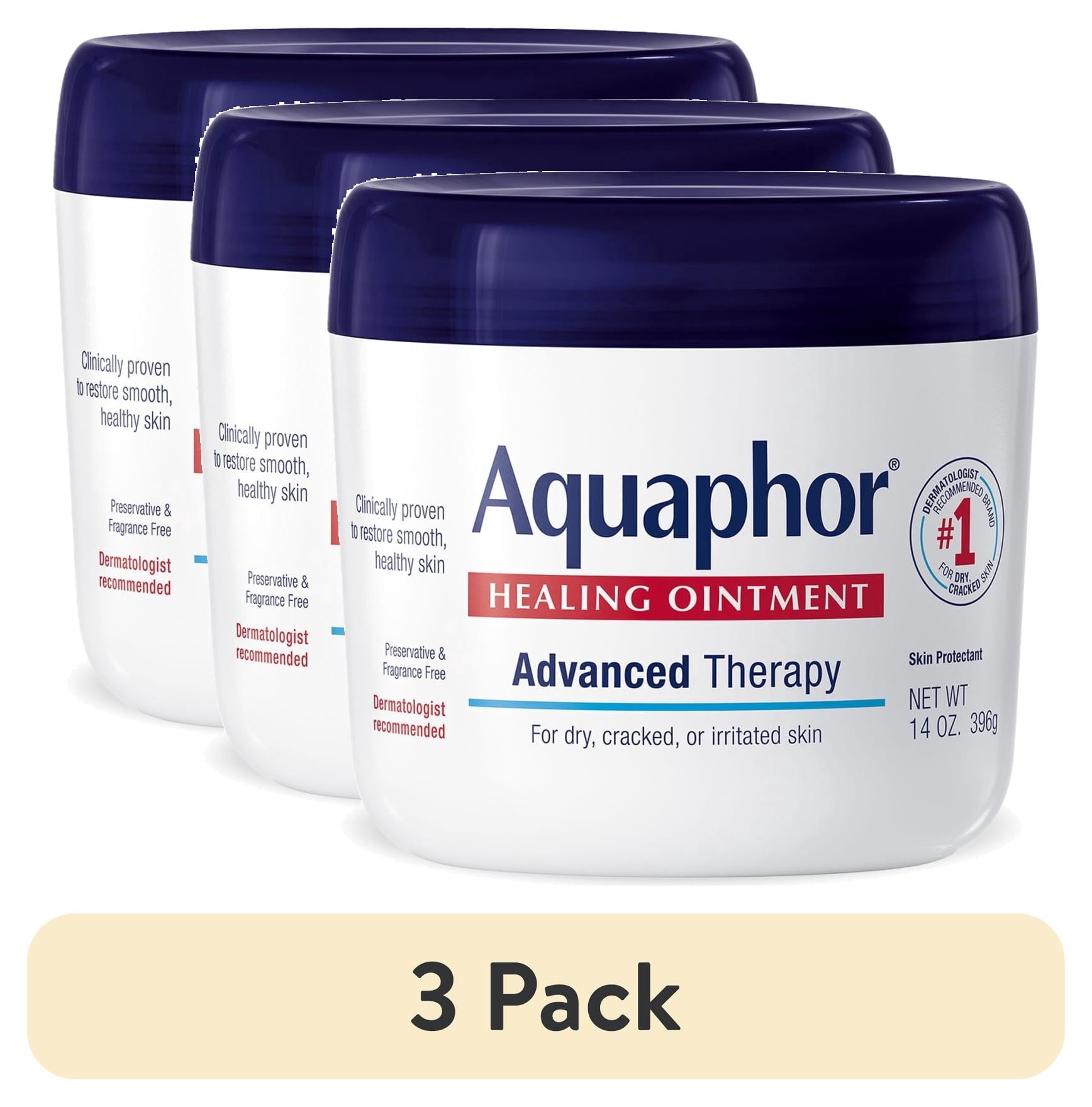 (3 pack) Aquaphor Healing Ointment Skin Protectant for Dry, Cracked Skin, Mothers Day Gifts, 14 oz