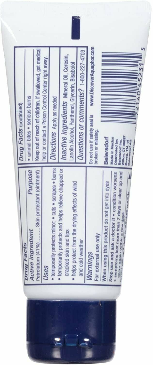 Aquaphor Advanced Therapy Healing Ointment Skin Protectant Tube, Unscented, 1.75 oz (4 Pack) (Bundle)