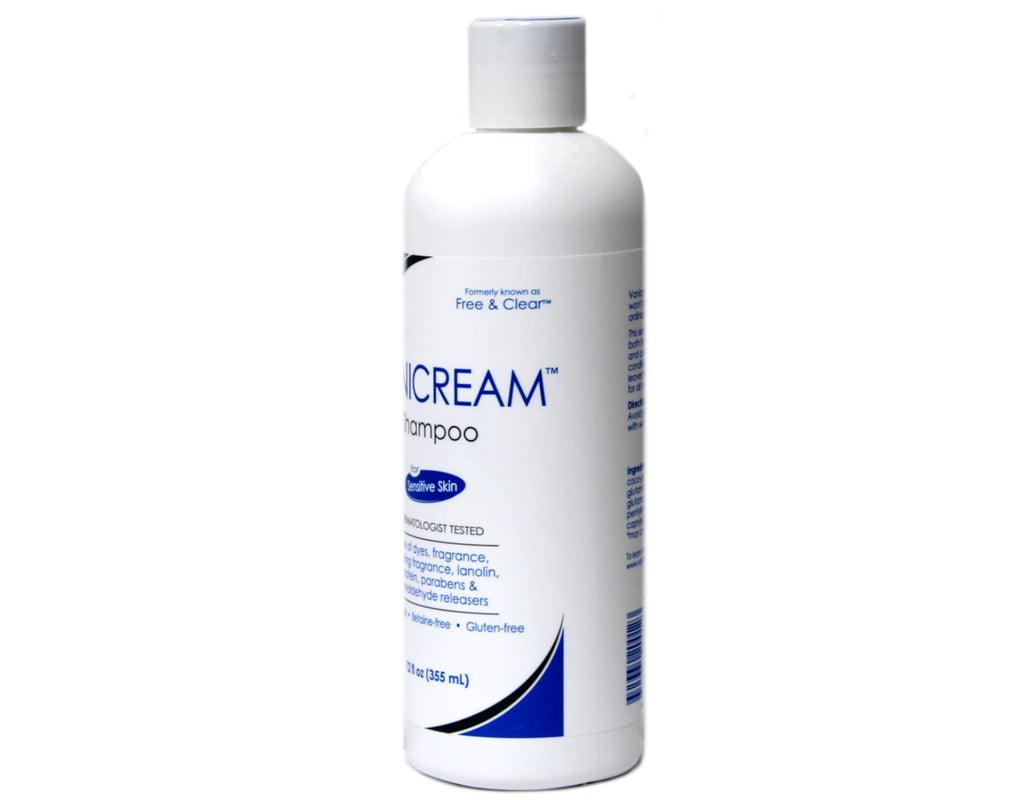Vanicream Free & Clear Dermatologist Tested, Non-Irritating for Sensitive Skin, Cleansing Adult Daily Shampoo, Unscented, 12 fl oz