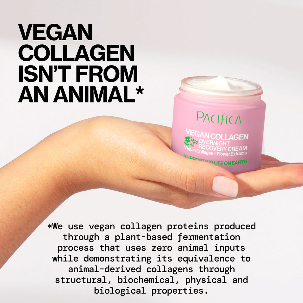 Pacifica Vegan Collagen Overnight Recovery Cream Nourishing Facial Moisturizer for All and Aging Skin, 1.7 fl oz