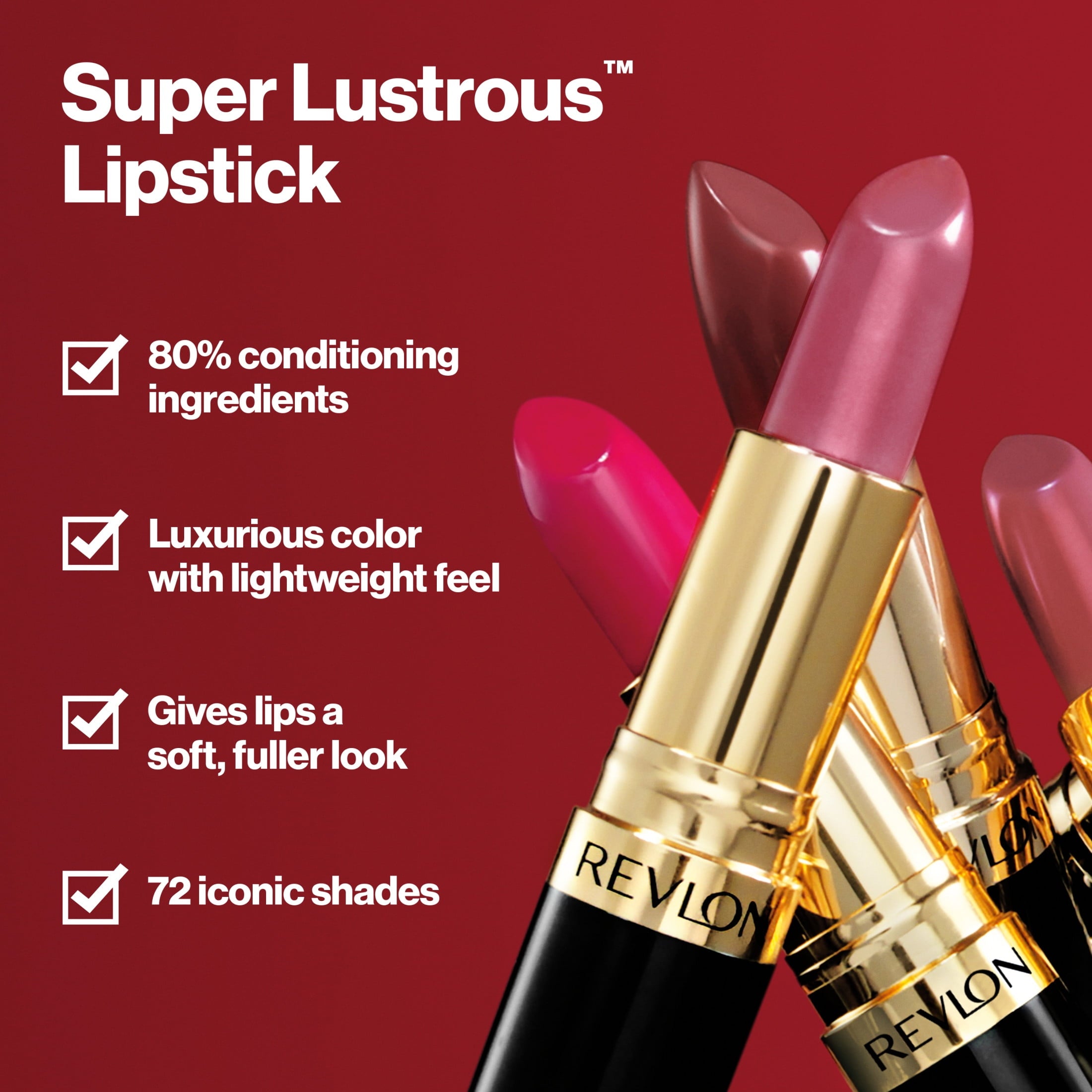 (2 pack) Revlon Super Lustrous Creme Lipstick, Creamy Formula, 764 On the Mauve, 0.15 oz