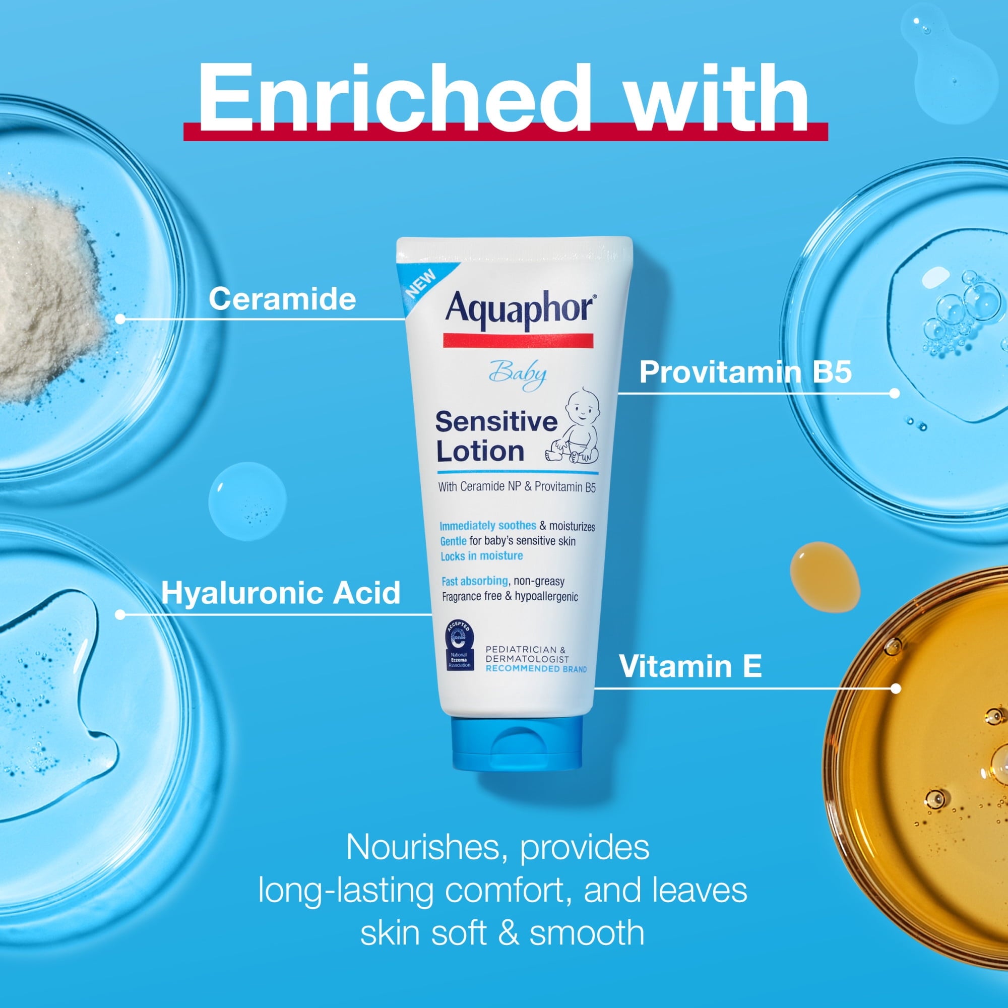 Aquaphor Baby Sensitive Lotion, Baby Lotion, 8 fl oz