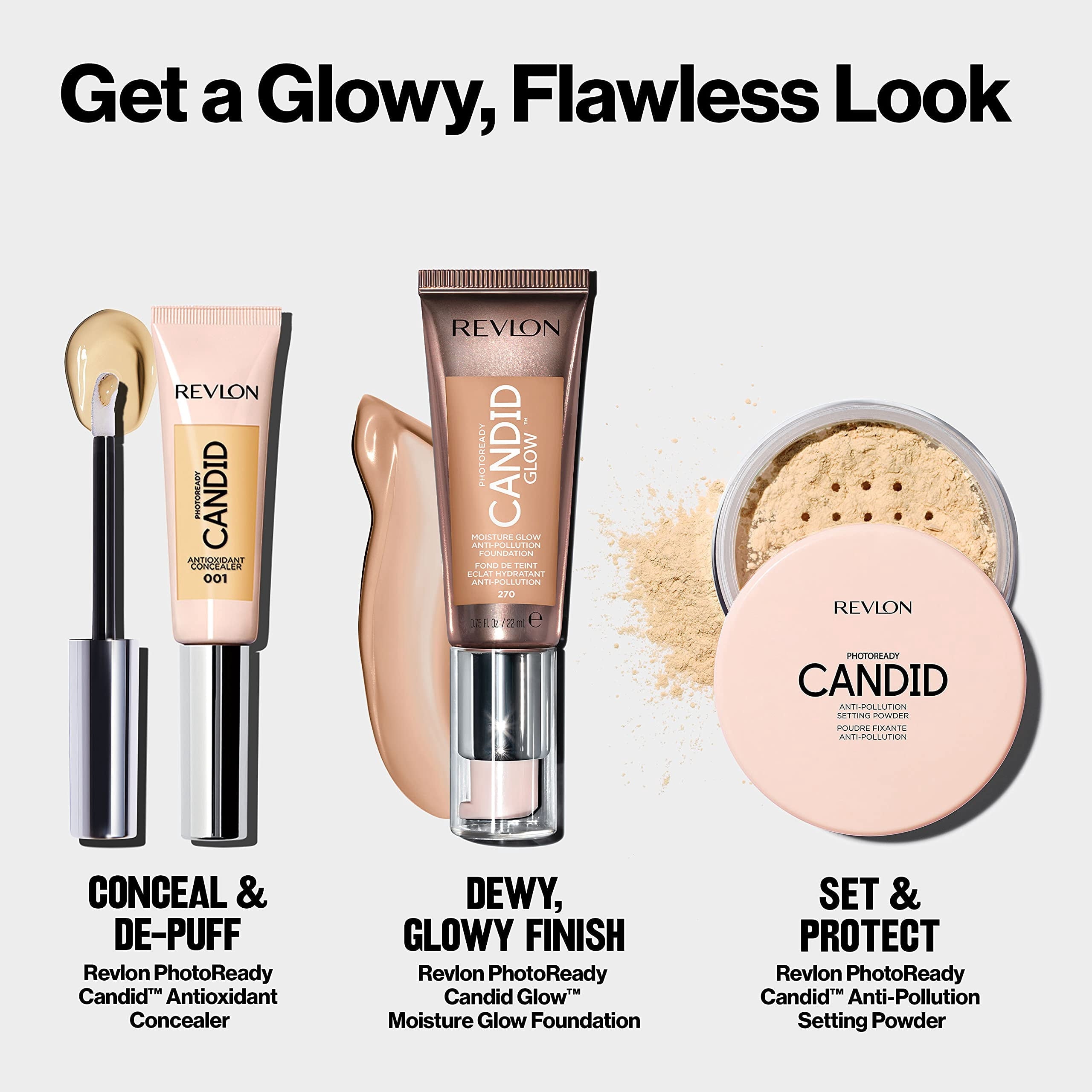 PhotoReady Candid Glow Moisture Glow Anti-Pollution Foundation, 500 Almond, 0.75 fl oz