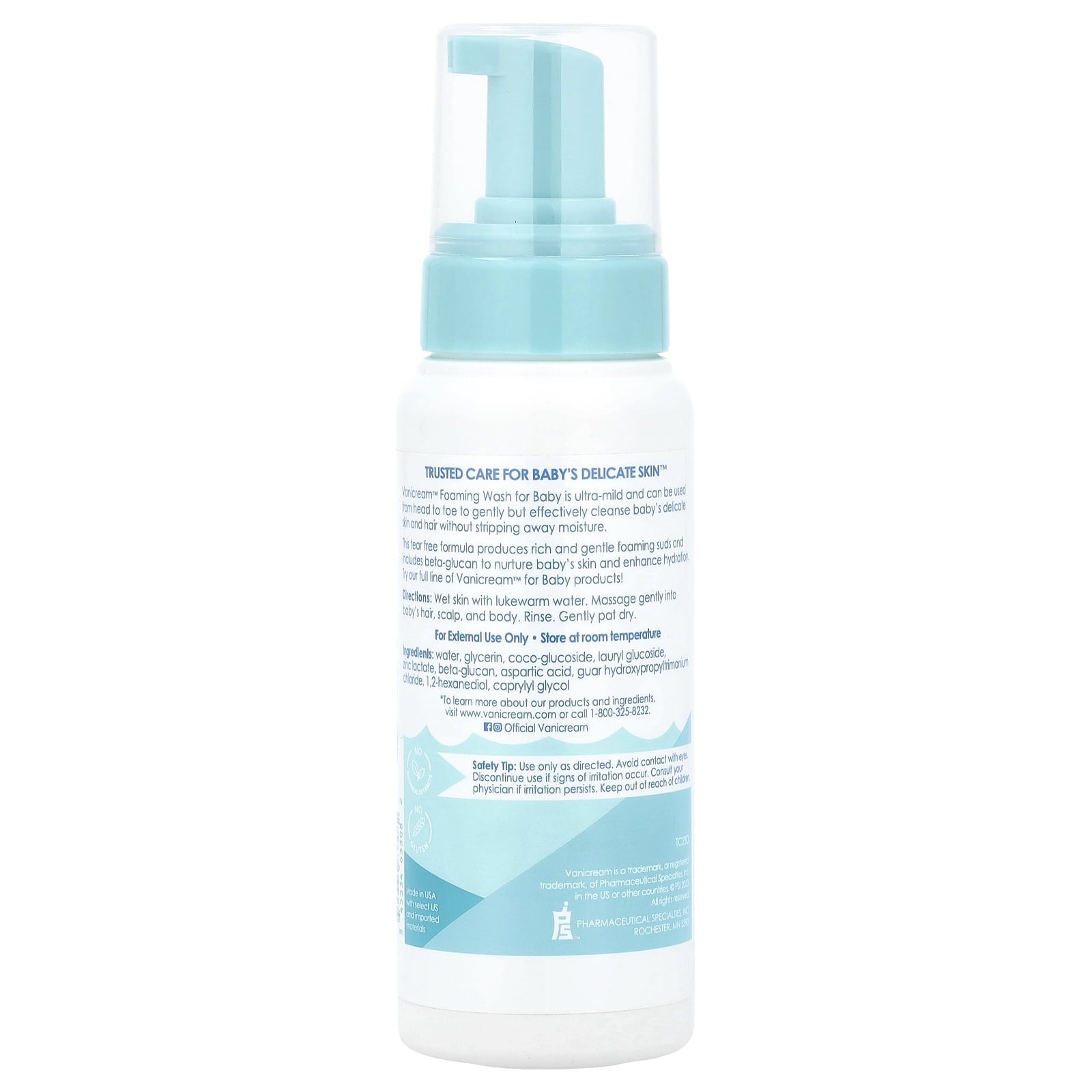 Vanicream Foaming Wash, For Baby, Sensitive Skin, Tear Free, 8 fl oz (237 ml)