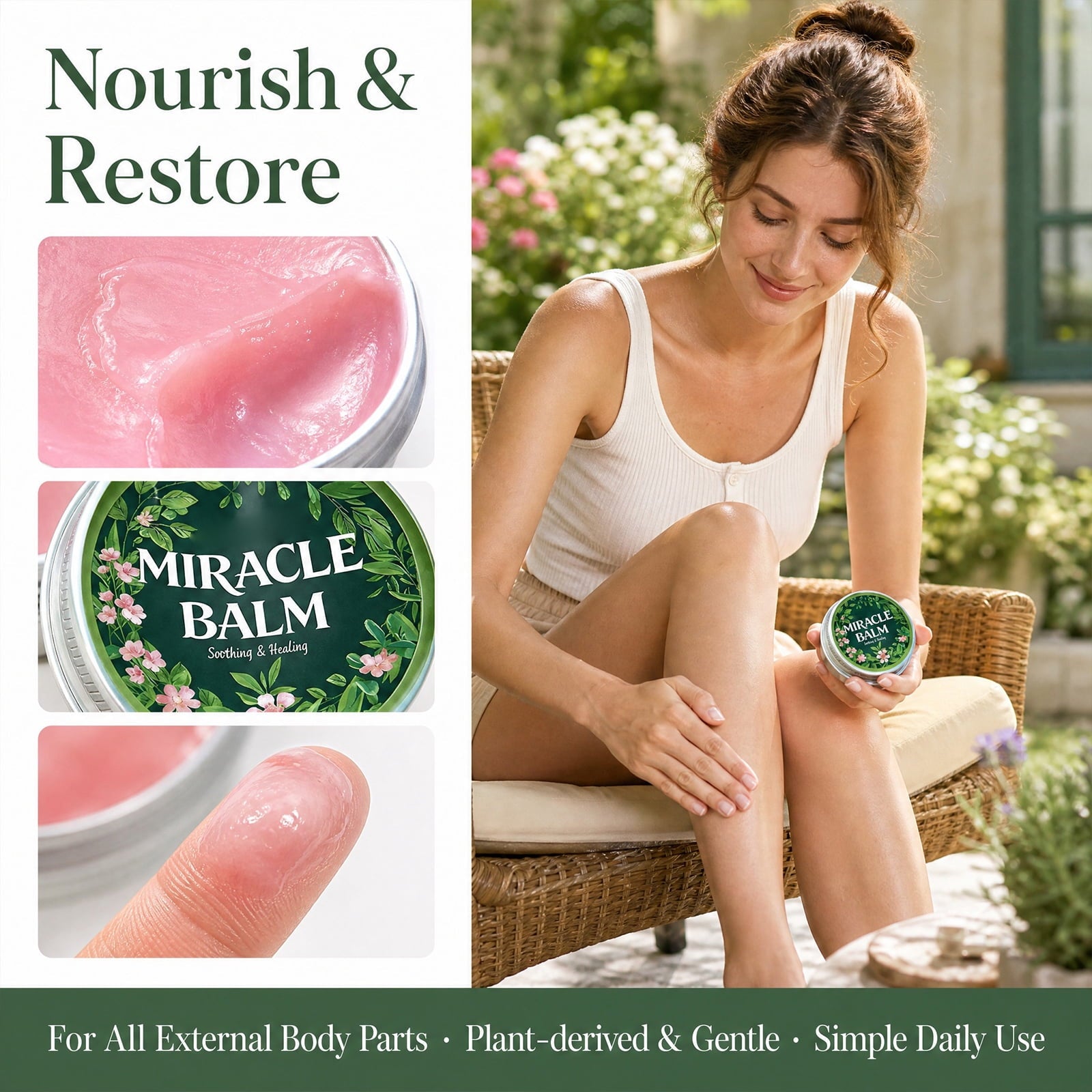 Miracle Muscle Relaxation Body Balm 1 Oz Natural Arnica Calendula Extract Long Lasting Hydrating Massage Ointment.(2Set)