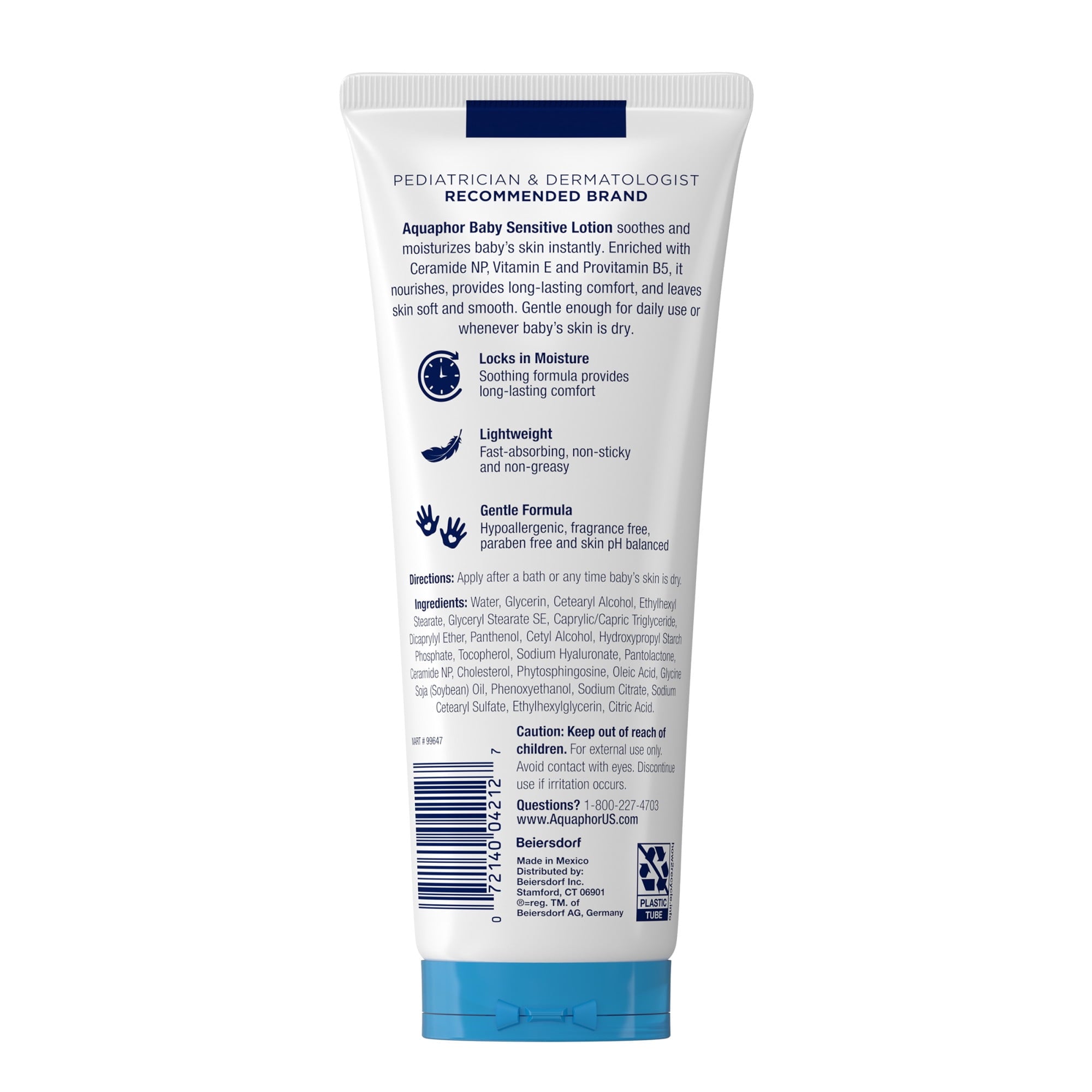 Aquaphor Baby Sensitive Lotion, Baby Lotion, 8 fl oz