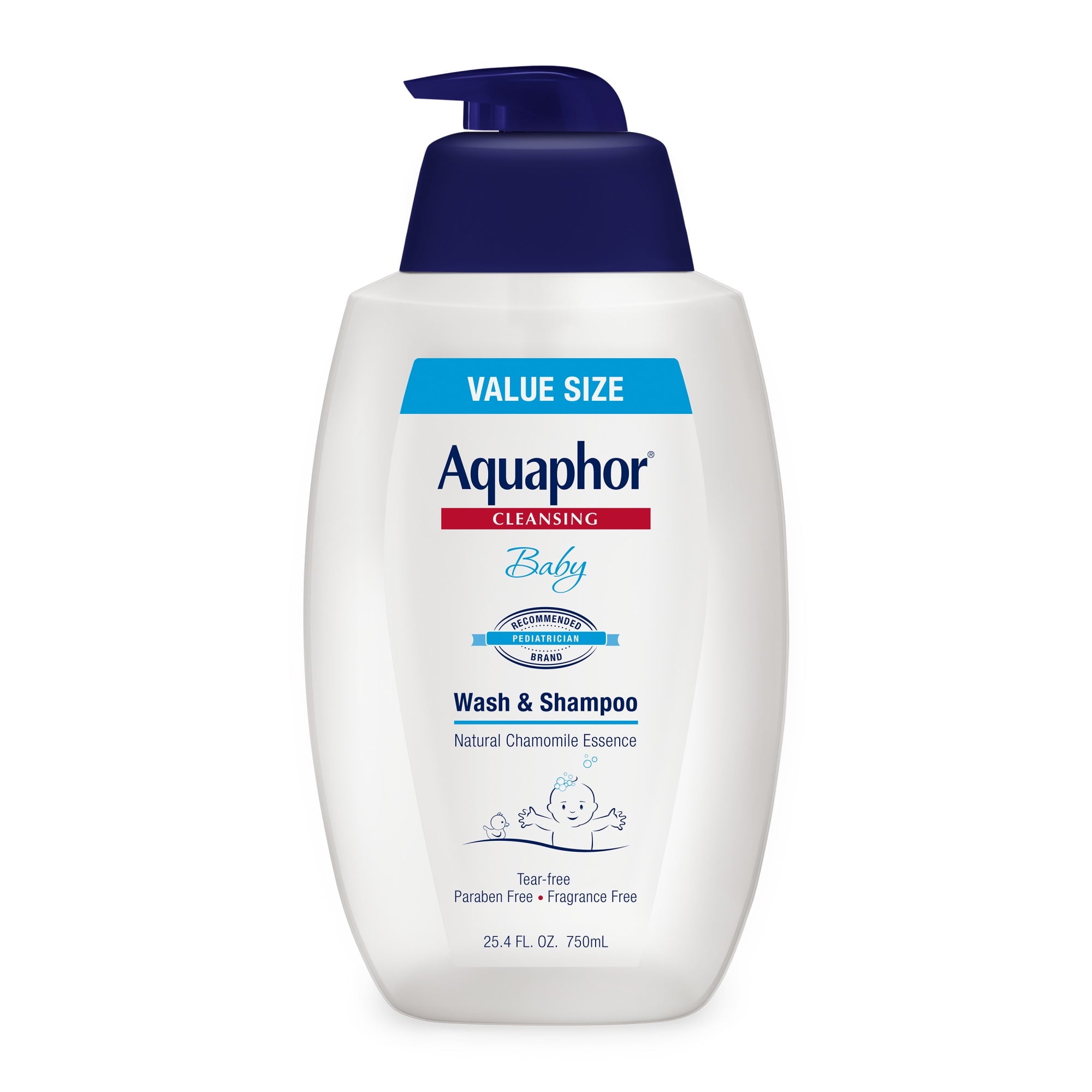 (2 pack) Aquaphor Baby Wash & Shampoo, Fragrance Free and Tear Free for Baby's Sensitive Skin, 25.4 fl oz