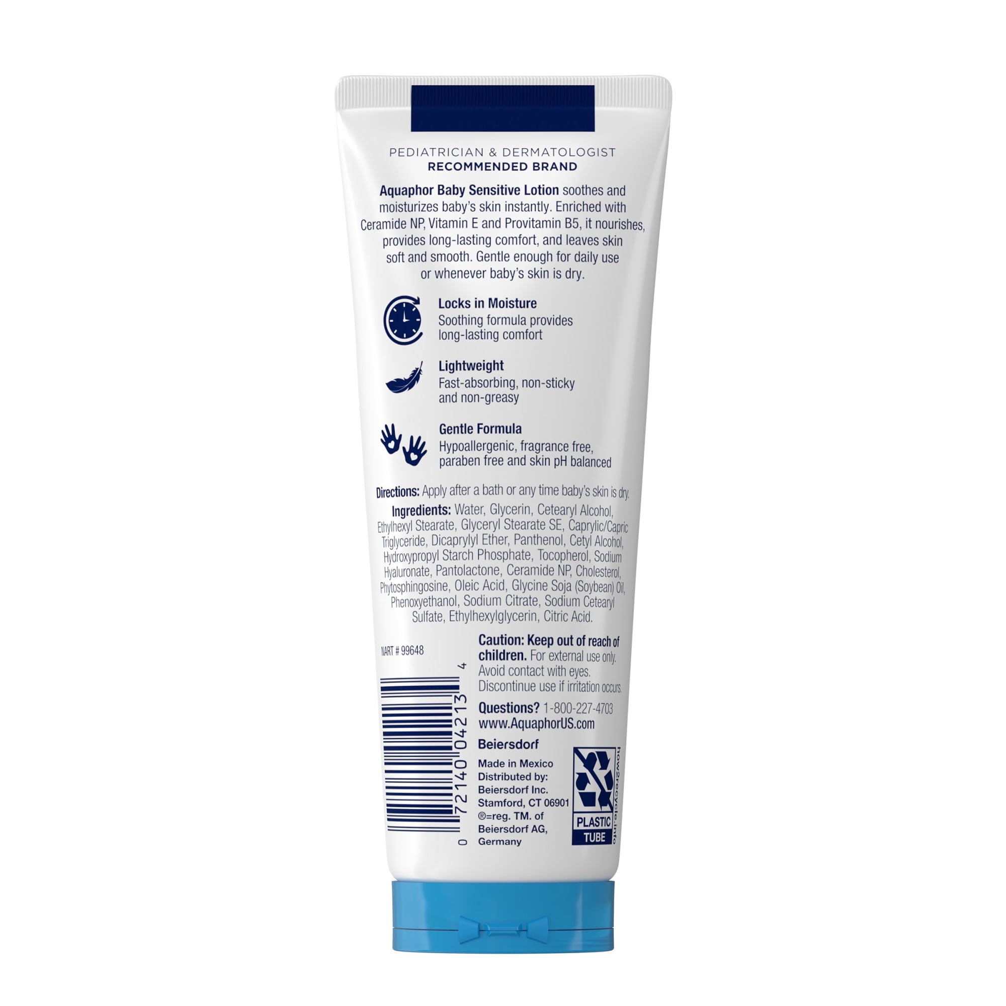 Aquaphor Baby Sensitive Lotion, Baby Lotion, 3 fl oz