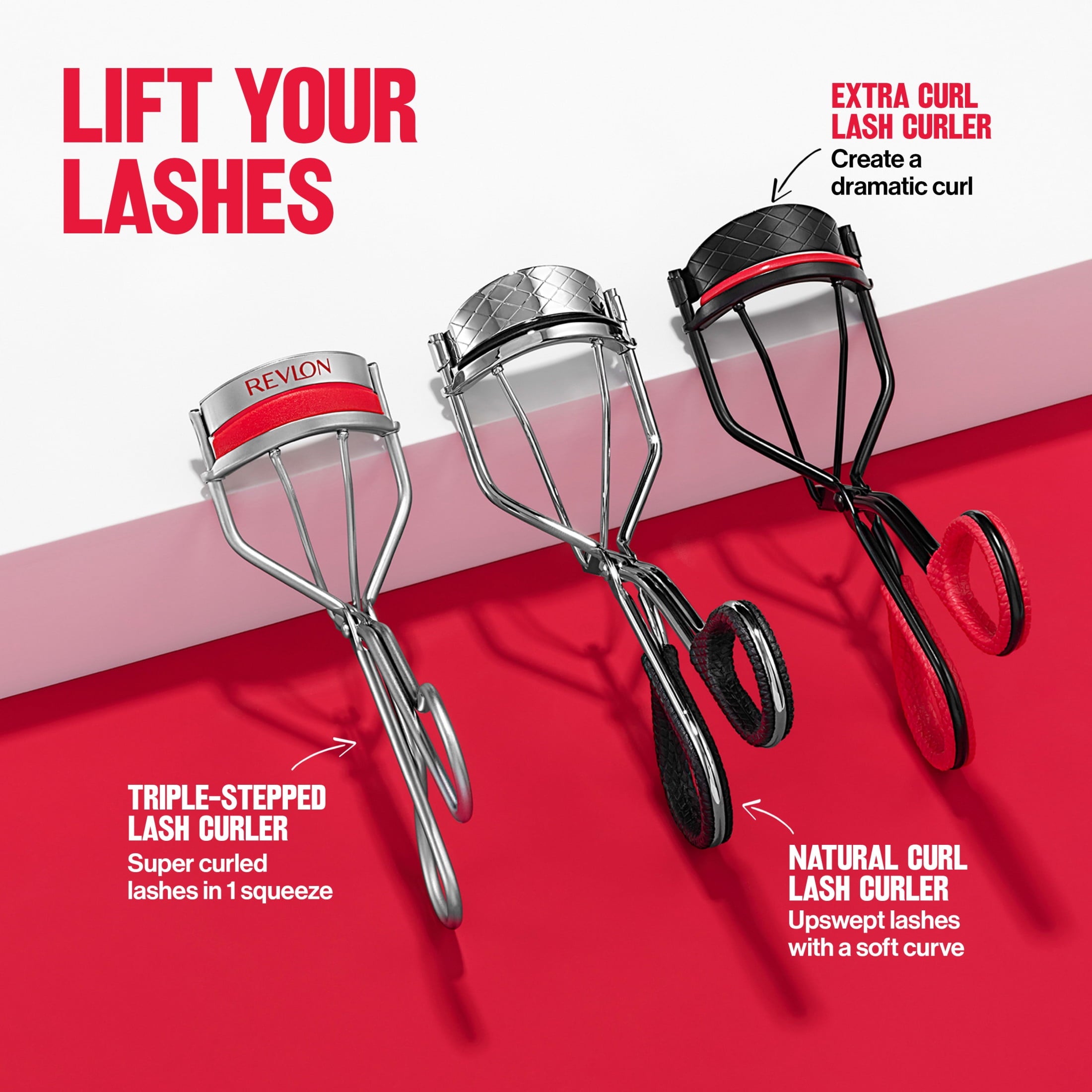 Revlon Extra Curl Lash Curler, All Day Dramatic Curl, No-Slip Finger Grips, 1 count