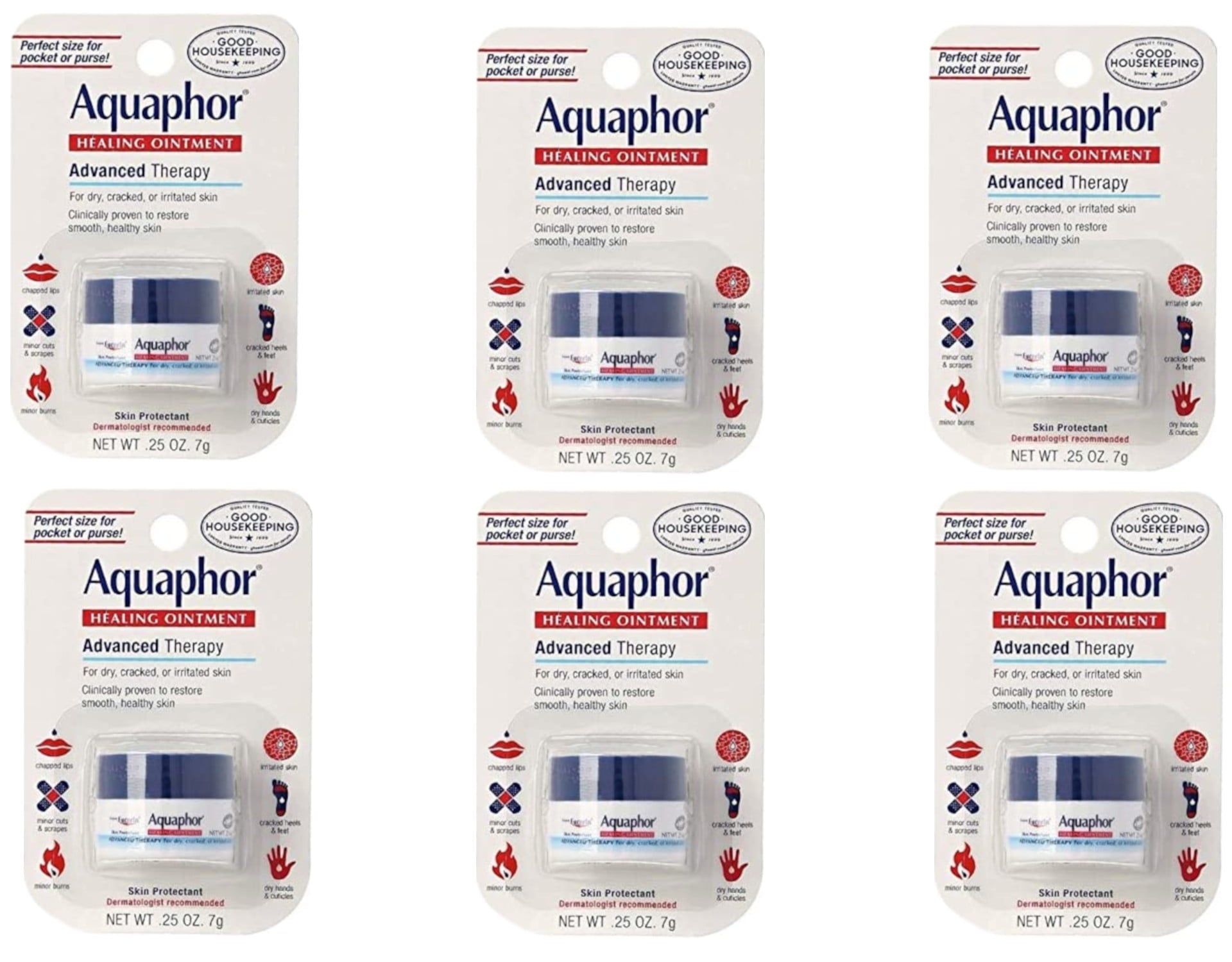 Aquaphor Healing Ointment, Advanced Therapy .25oz. (Pack of 6)