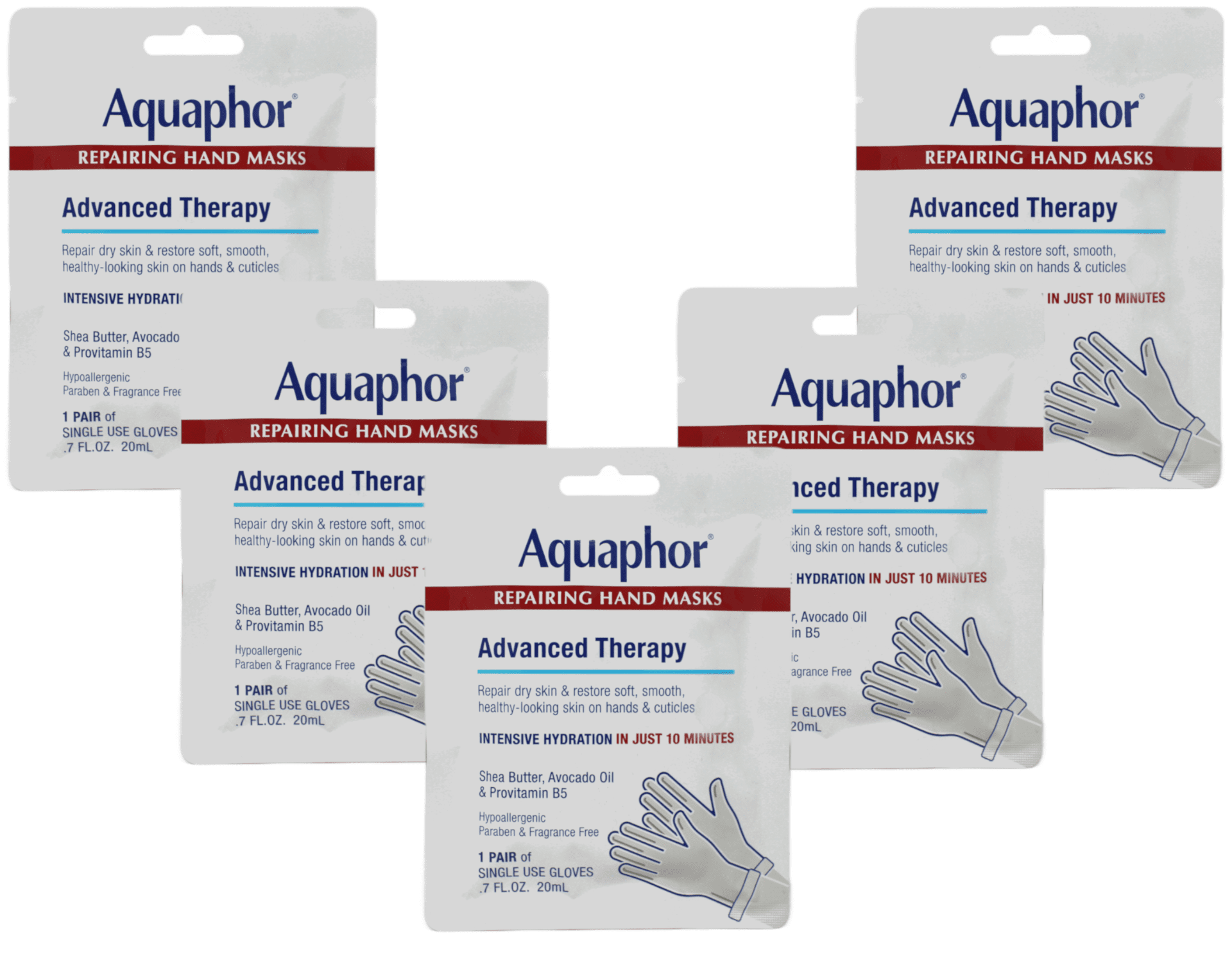 Aquaphor Repairing Hand Mask Advanced Threapy Intensive Hydration 5 Pairs