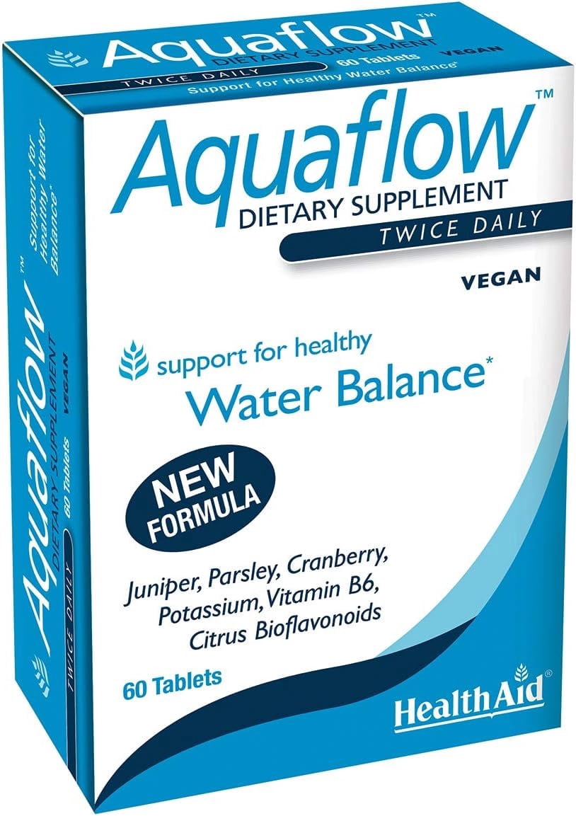 Aquaflow Water Balance Support Tablets – Helps Maintain Healthy Fluid Balance & Reduce Occasional Water Retention – Botanical Blend with Juniper, Parsley & Cranberry – Vegan – 60 Tablets*