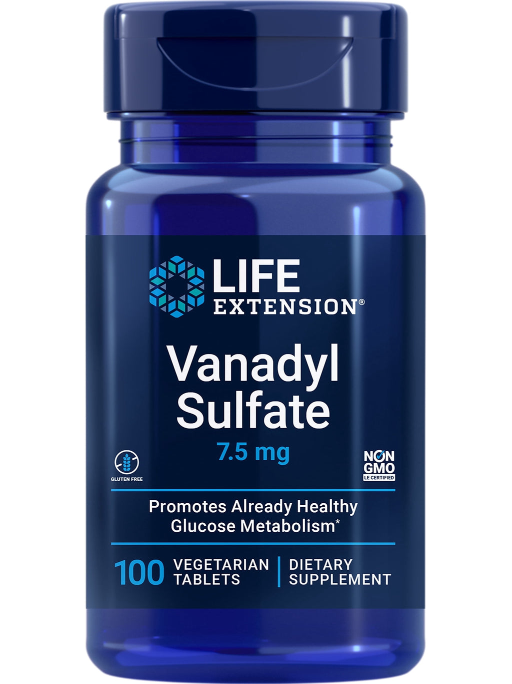 Life Extension Vanadyl Sulfate, trace mineral, vanadium, healthy glycemic balance, healthy metabolism, hormone function, Gluten-Free, Non-GMO, Vegetarian – 100 Tablets