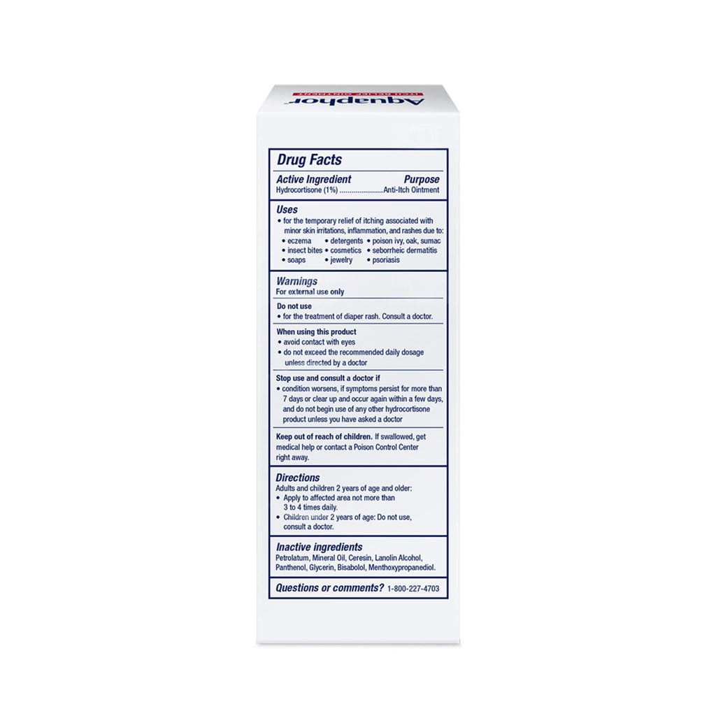 Aquaphor Itch Relief Ointment, Hydrocortisone Anti-Itch Cream, Fast-Acting, 2 oz