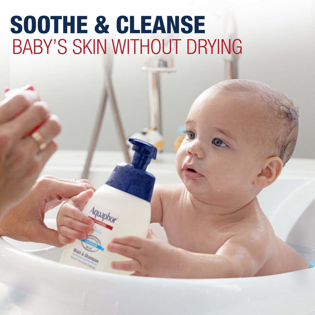 Aquaphor Baby Wash & Shampoo, Fragrance Free and Tear Free for Baby's Sensitive Skin, 25.4 fl oz