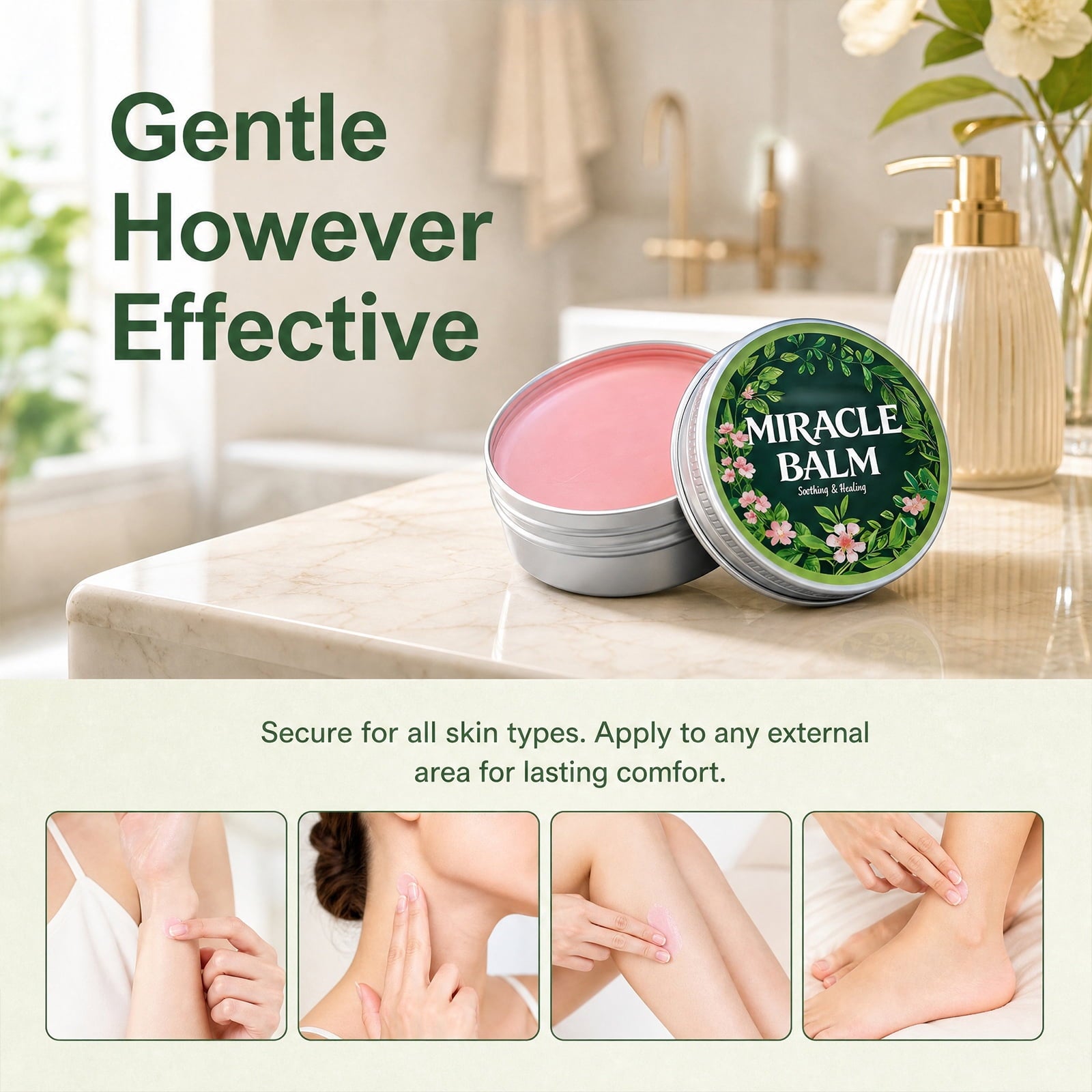 Miracle Muscle Relaxation Body Balm 1 Oz Natural Arnica Calendula Extract Long Lasting Hydrating Massage Ointment.(2Set)