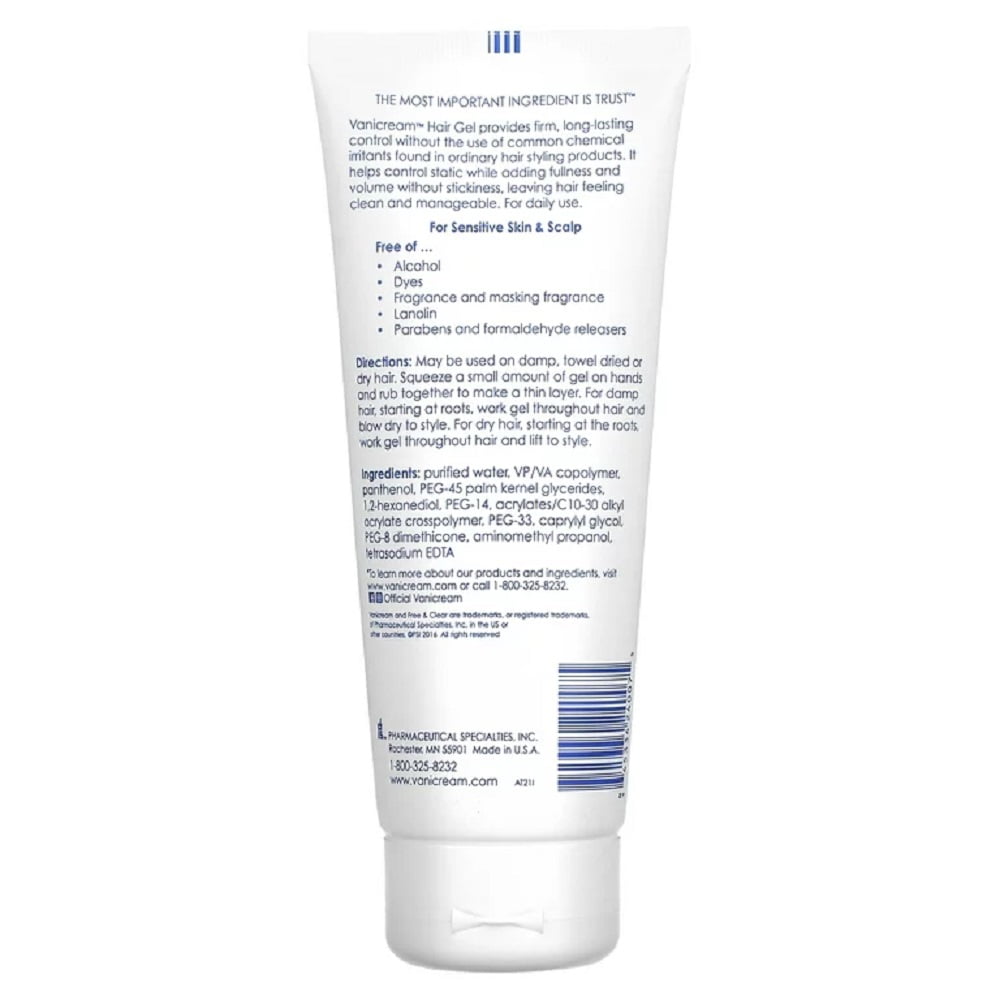 Vanicream Sensitive Skin Hair Gel, 7 oz