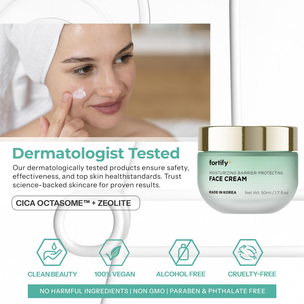 Fortify Skincare Face Cream with Peptides & Collagen – 3-in-1: Detox, Treat, Boost – Hydrating, Firming, Anti-Aging Moisturizer – Dermatologist Tested Korean Skin Care – Vegan, Clean Beauty – 1.7 Oz