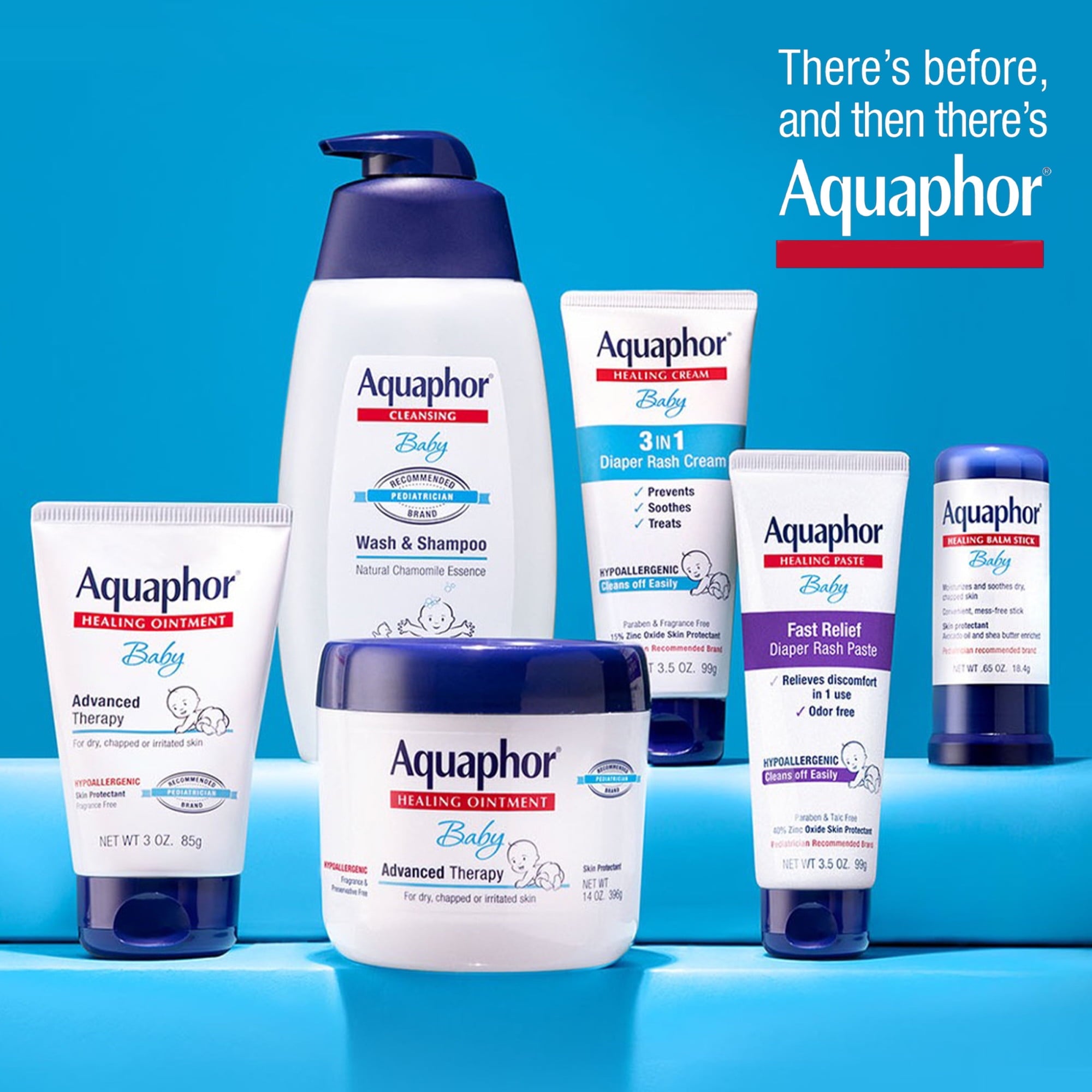 Aquaphor Baby Skincare Essentials Gift Set with Baby Wash, Ointment and Diaper Rash Cream, 3 Piece