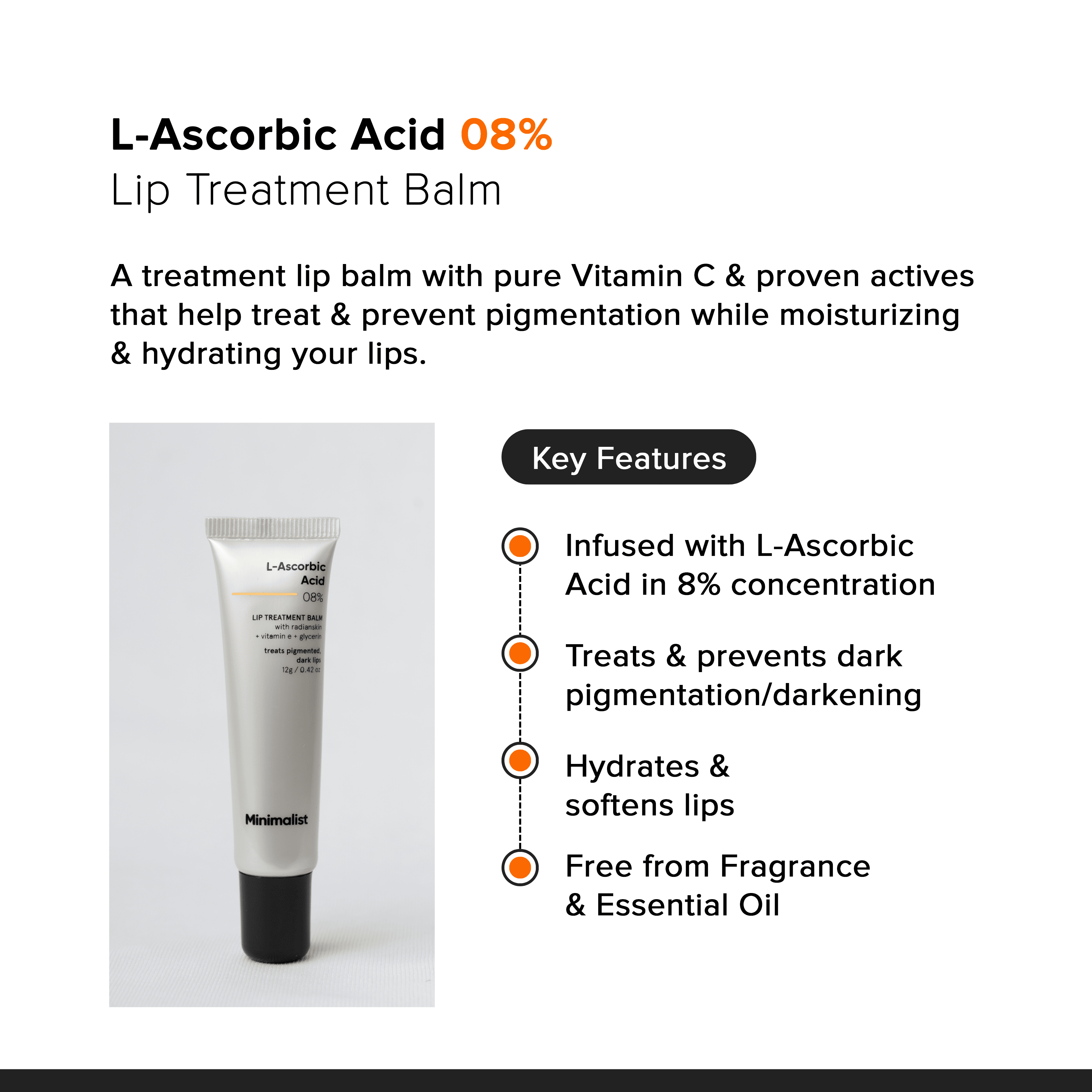 Minimalist L-Ascorbic Acid 08% Lip Treatment Balm