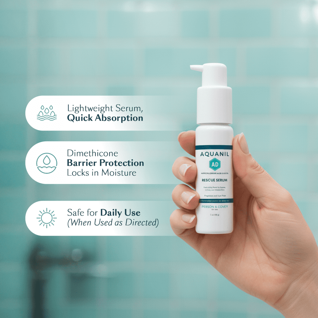 Aquanil AD Rescue Serum with Hypochlorous Acid 0.011%, Skin Hydrating Serum, 1 oz
