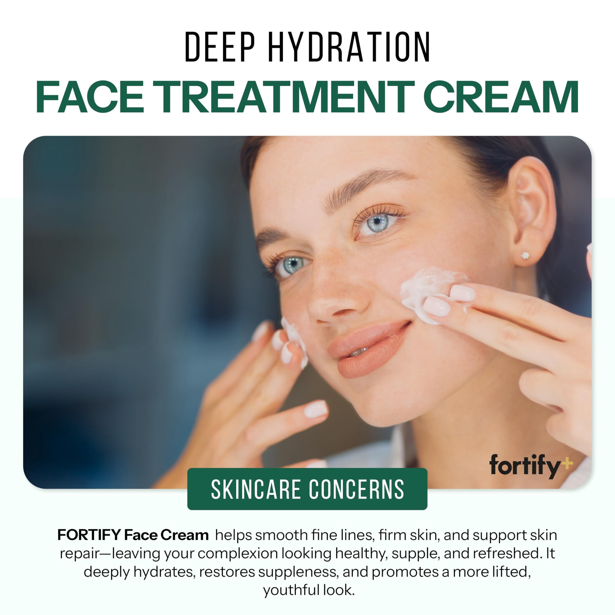 Fortify Skincare Face Cream with Peptides & Collagen – 3-in-1: Detox, Treat, Boost – Hydrating, Firming, Anti-Aging Moisturizer – Dermatologist Tested Korean Skin Care – Vegan, Clean Beauty – 1.7 Oz