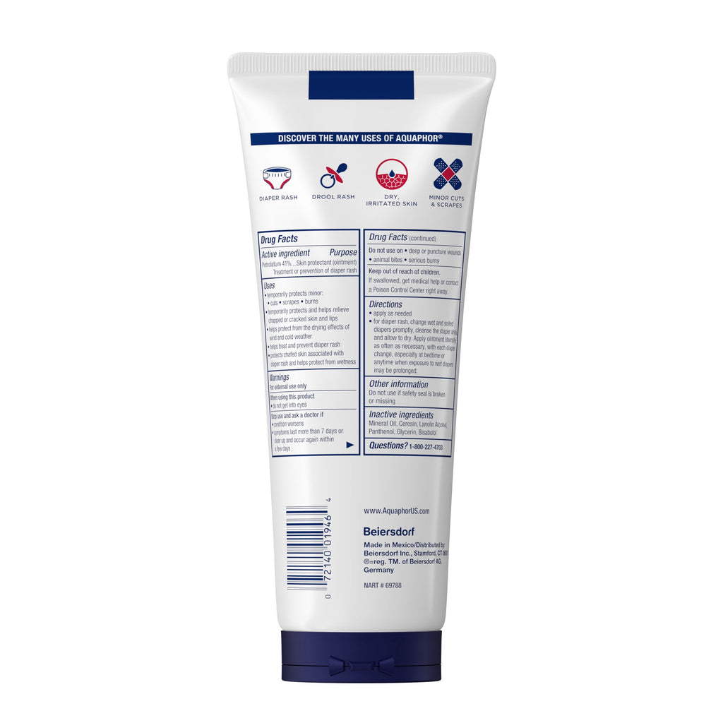 (2 pack) Aquaphor Baby Healing Ointment for Teething, Drool and Diaper Rash, Hypoallergenic, 7 oz