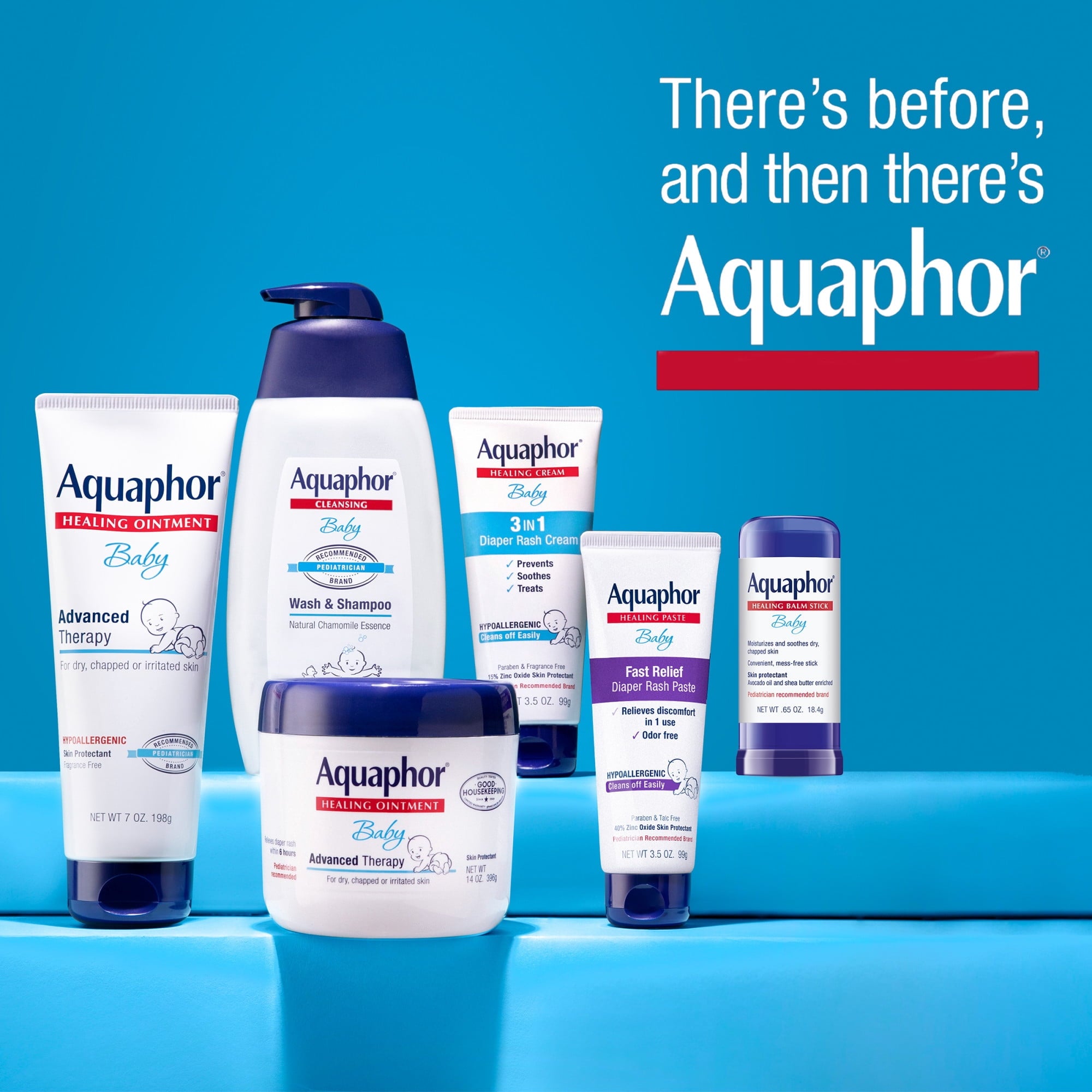 (3 pack) Aquaphor Baby Healing Balm Stick for Dry, Chapped, Chafed Skin, Hypoallergenic, Mess-Free, 0.65 oz