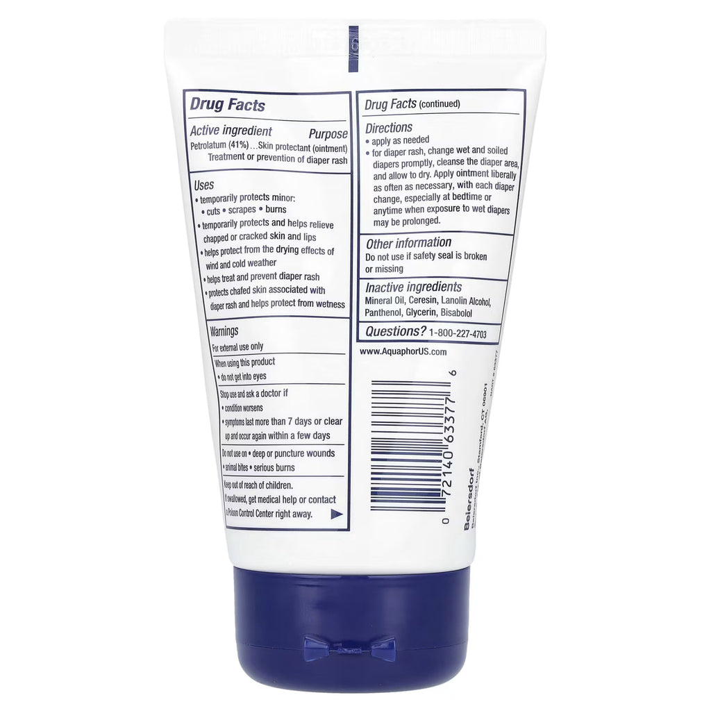 Aquaphor Baby Healing Ointment, Advanced Therapy Skin Protectant, 3 oz. (Pack of 2) Packaging May Vary