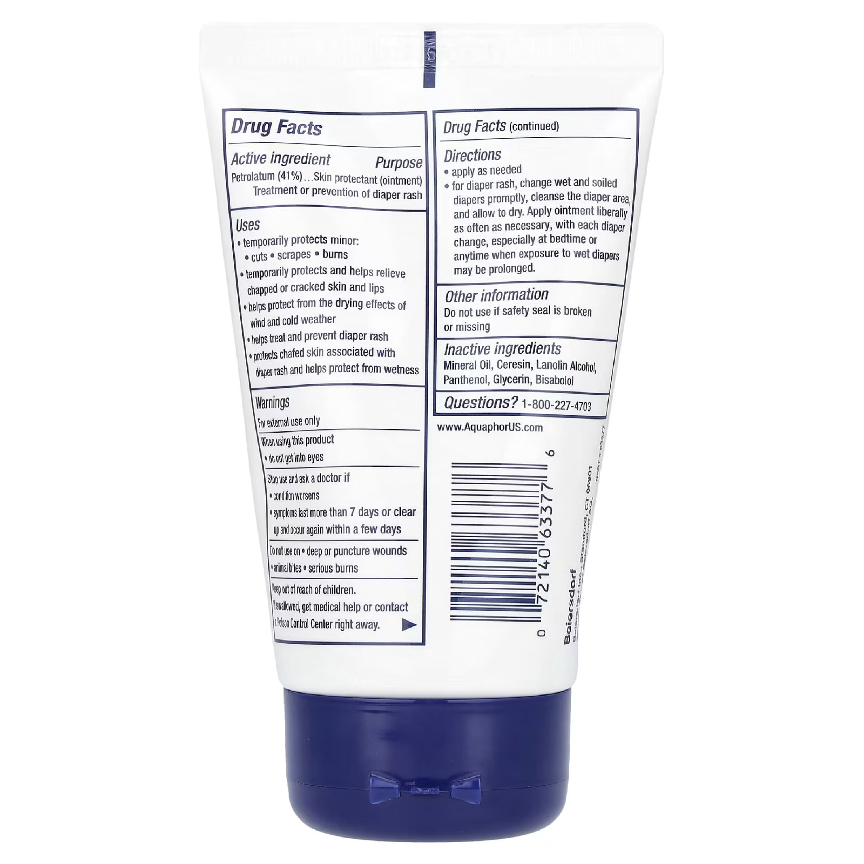 Aquaphor Baby Healing Ointment, Advanced Therapy Skin Protectant, 3 oz. (Pack of 2) Packaging May Vary