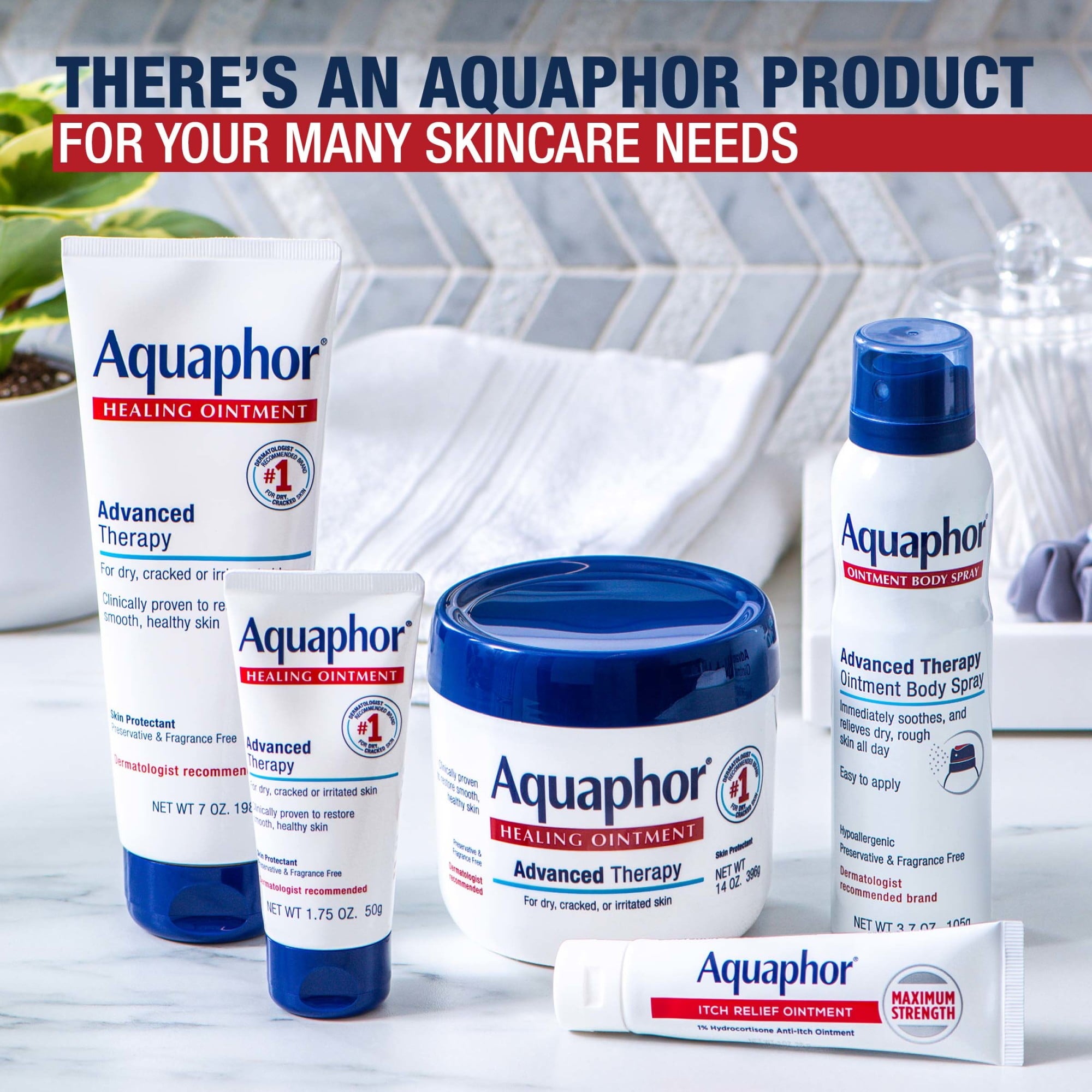 (2 pack) Aquaphor Healing Ointment Skin Protectant for Dry, Cracked Skin, Mothers Day Gifts, 14 oz
