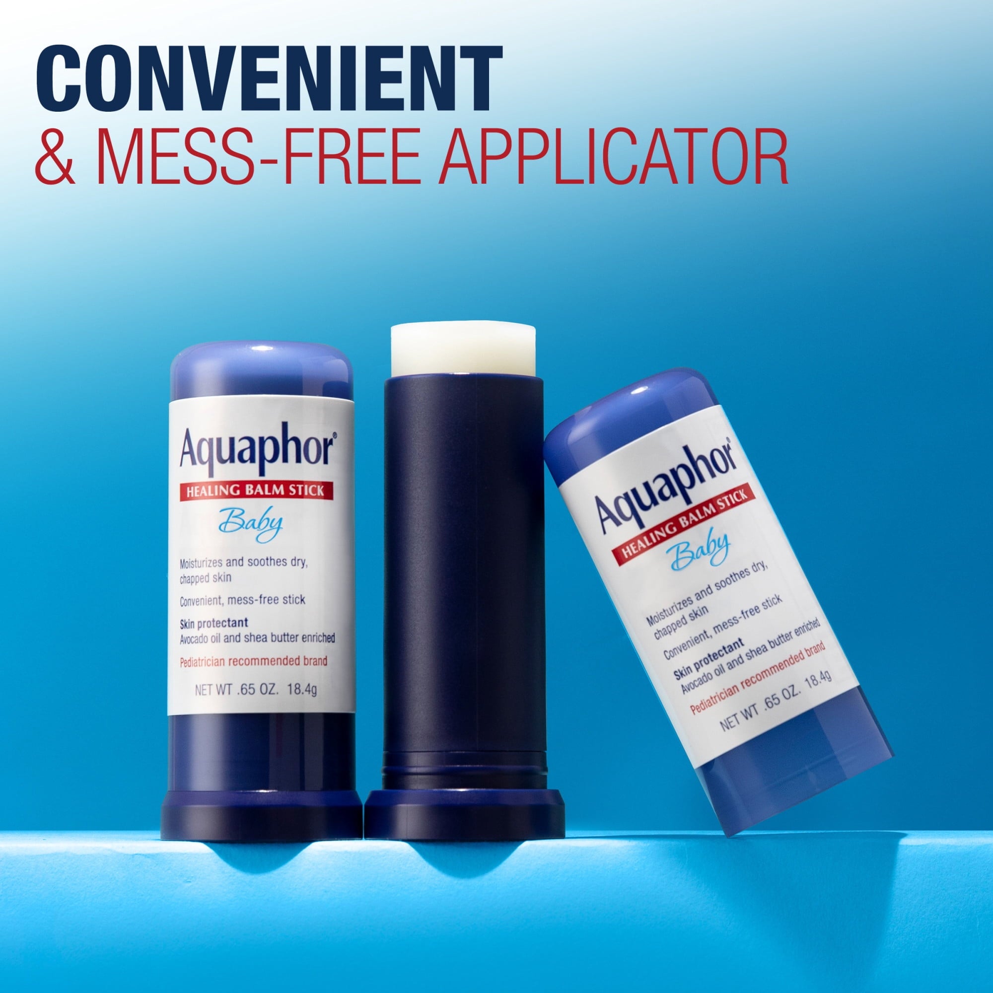 (3 pack) Aquaphor Baby Healing Balm Stick for Dry, Chapped, Chafed Skin, Hypoallergenic, Mess-Free, 0.65 oz